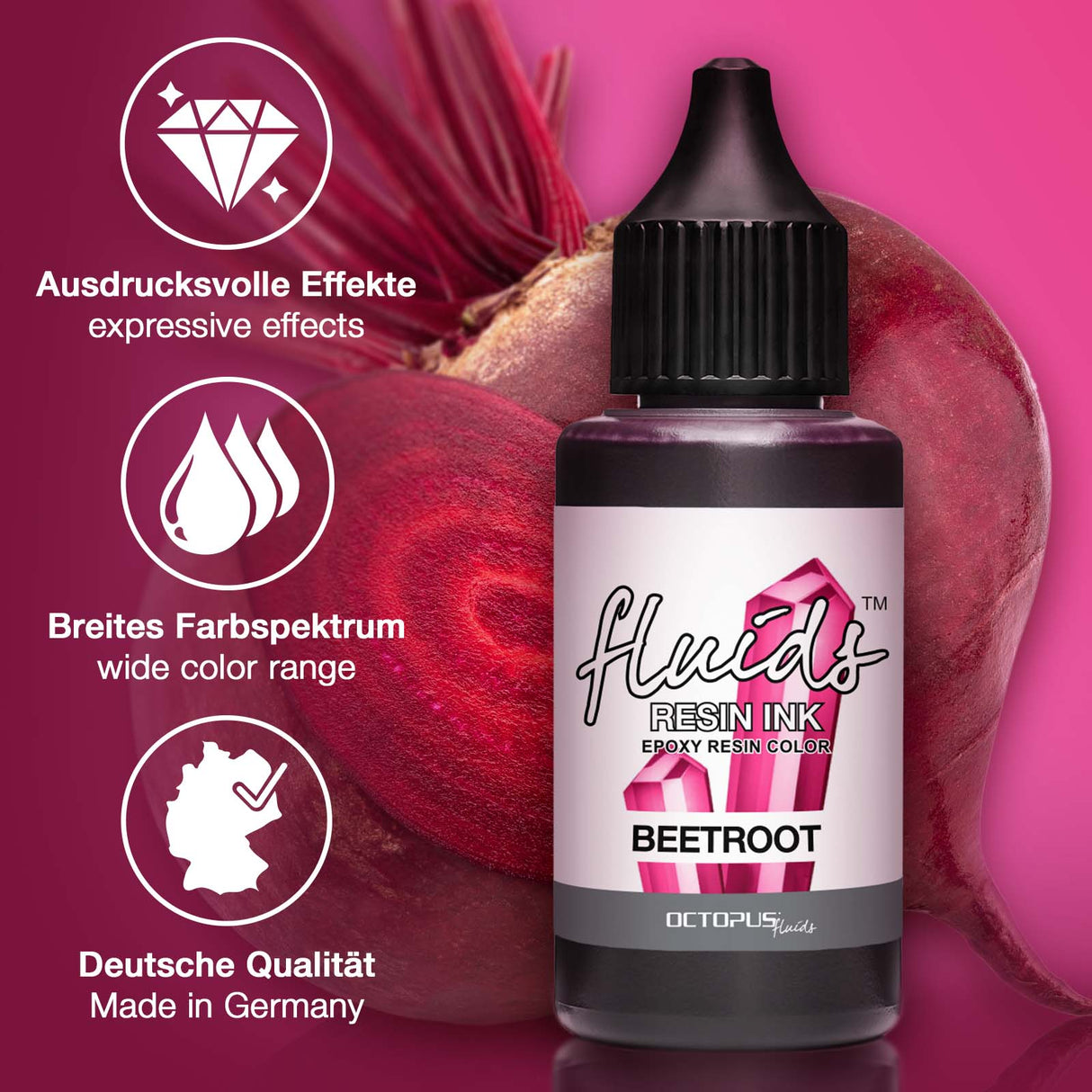 Octopus Fluids Resin Ink Beetroot Red 30ml