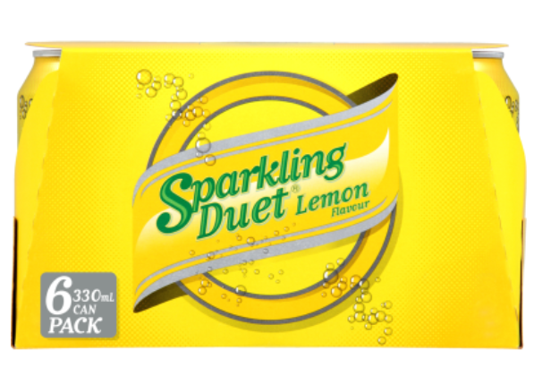 Schweppes Sparkling Duet Lemon Soft Drink Cans 6 x 330ml