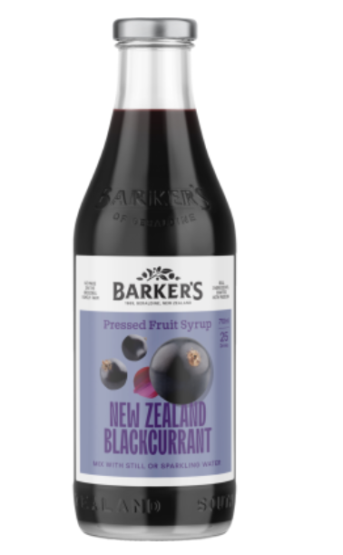 Barker's New Zealand Blackcurrant Pressed Fruit Syrup 710ml