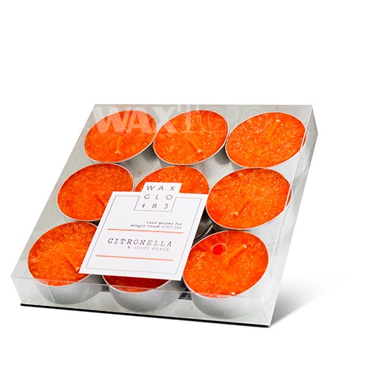 4 HOUR TEALIGHT (9 PACK) - CITRONELLA & JUICY PEACH