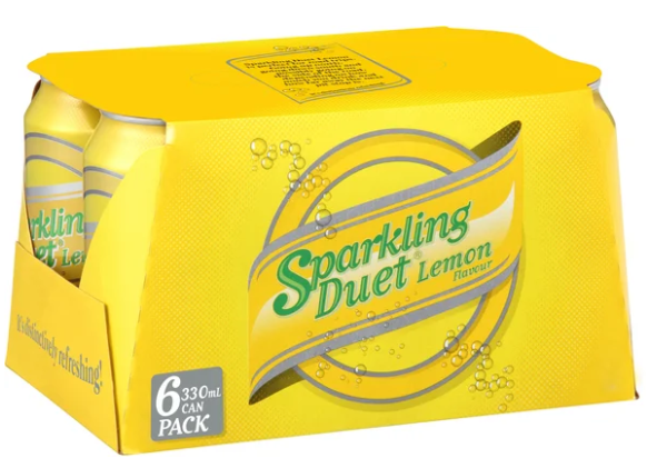 Schweppes Sparkling Duet Lemon Soft Drink Cans 6 x 330ml