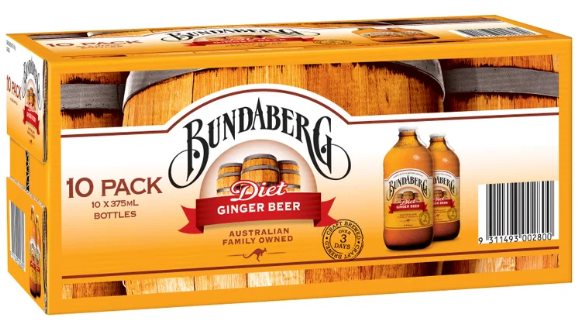 Bundaberg Diet Ginger Beer 10 x 375ml