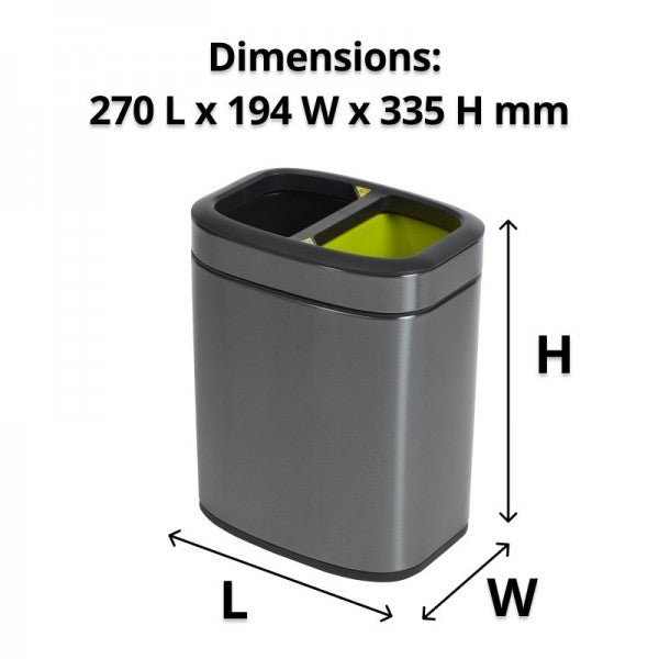 10L Rectangular Titanium Recycling Bin