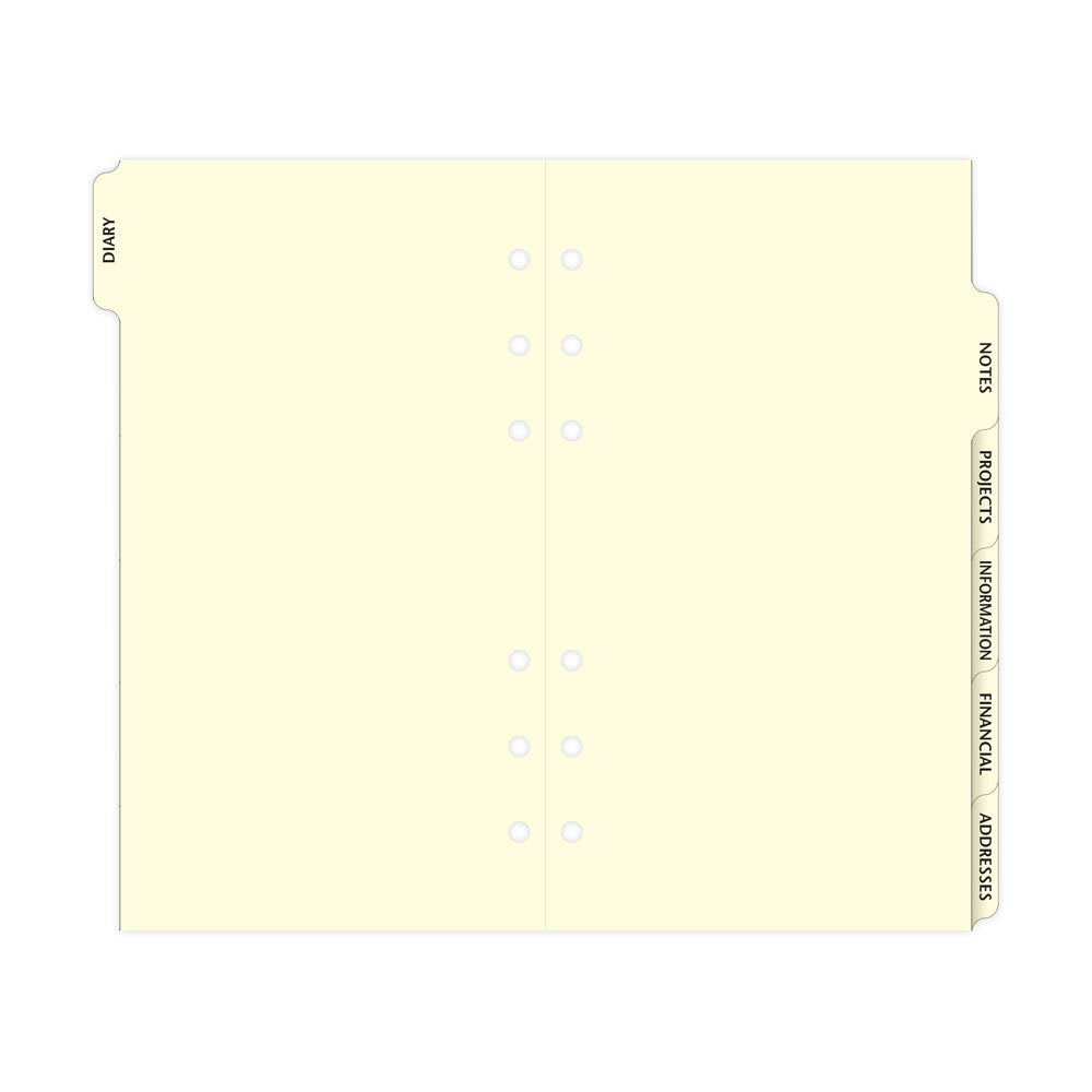 Filofax Personal Subject Index 6 Tab Refill - Cafe Supply