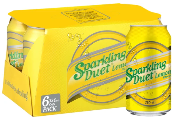 Schweppes Sparkling Duet Lemon Soft Drink Cans 6 x 330ml