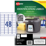 Avery Ultra Resistant ID Label L7911 White Laser 45.7x21.2mm 48up 10 Sheets - Cafe Supply