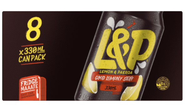 L&P Soft Drink Cans 8 x 330ml