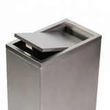 40L Rectangular S/S Swing Top Bin