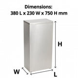 40L Rectangular S/S Swing Top Bin