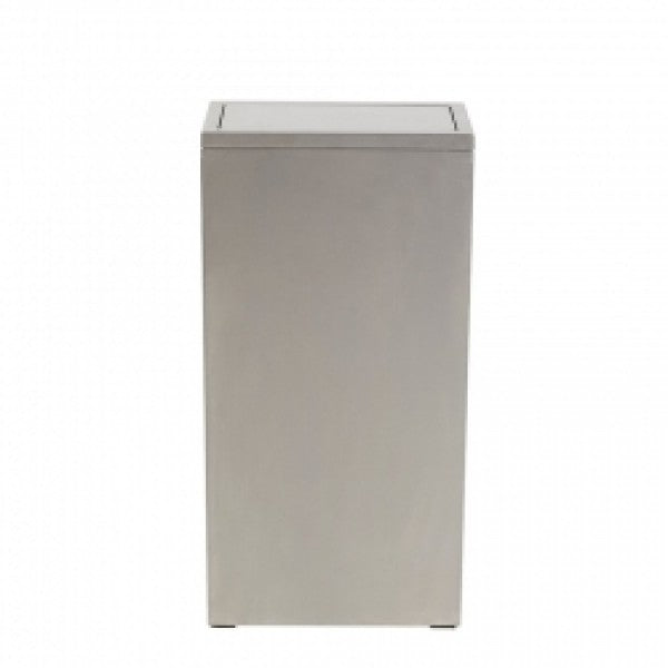 40L Rectangular S/S Swing Top Bin