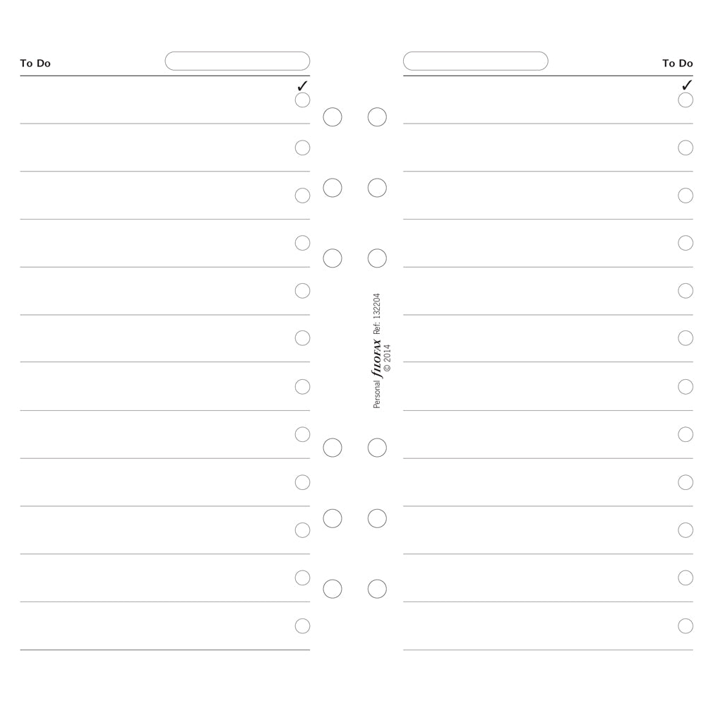 Filofax Personal To Do Pad Refill - Cafe Supply