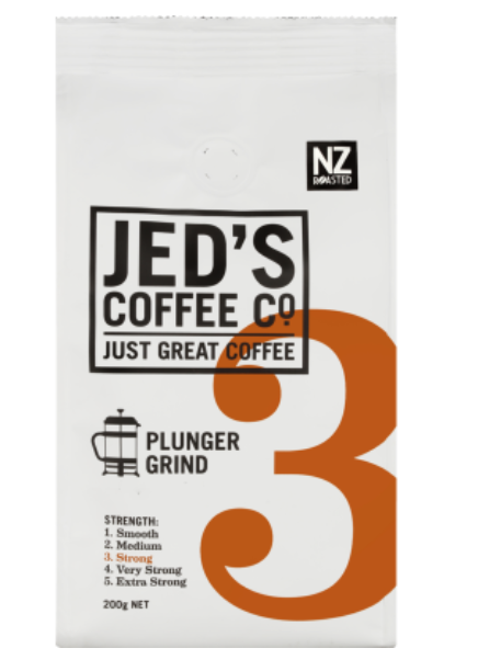 Jed's Coffee Co. #3 Strong Strength Plunger Grind Coffee 200g