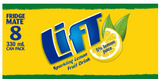 Lift Sparkling Lemon Fruit Drink Cans 8 x 330ml