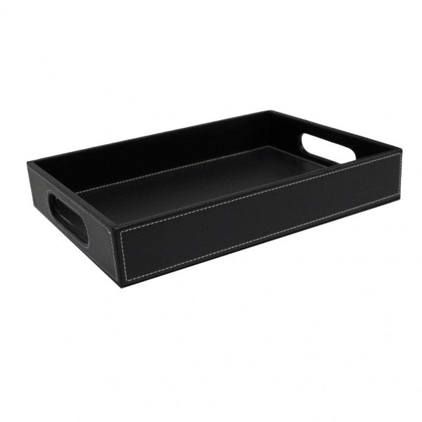 Black Leatherette Tray 300x220x50mm