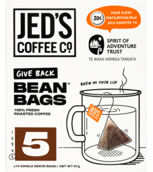 Jed's Coffee Co. #5 Extra Strong Strength Coffee Bean Bags 10pk