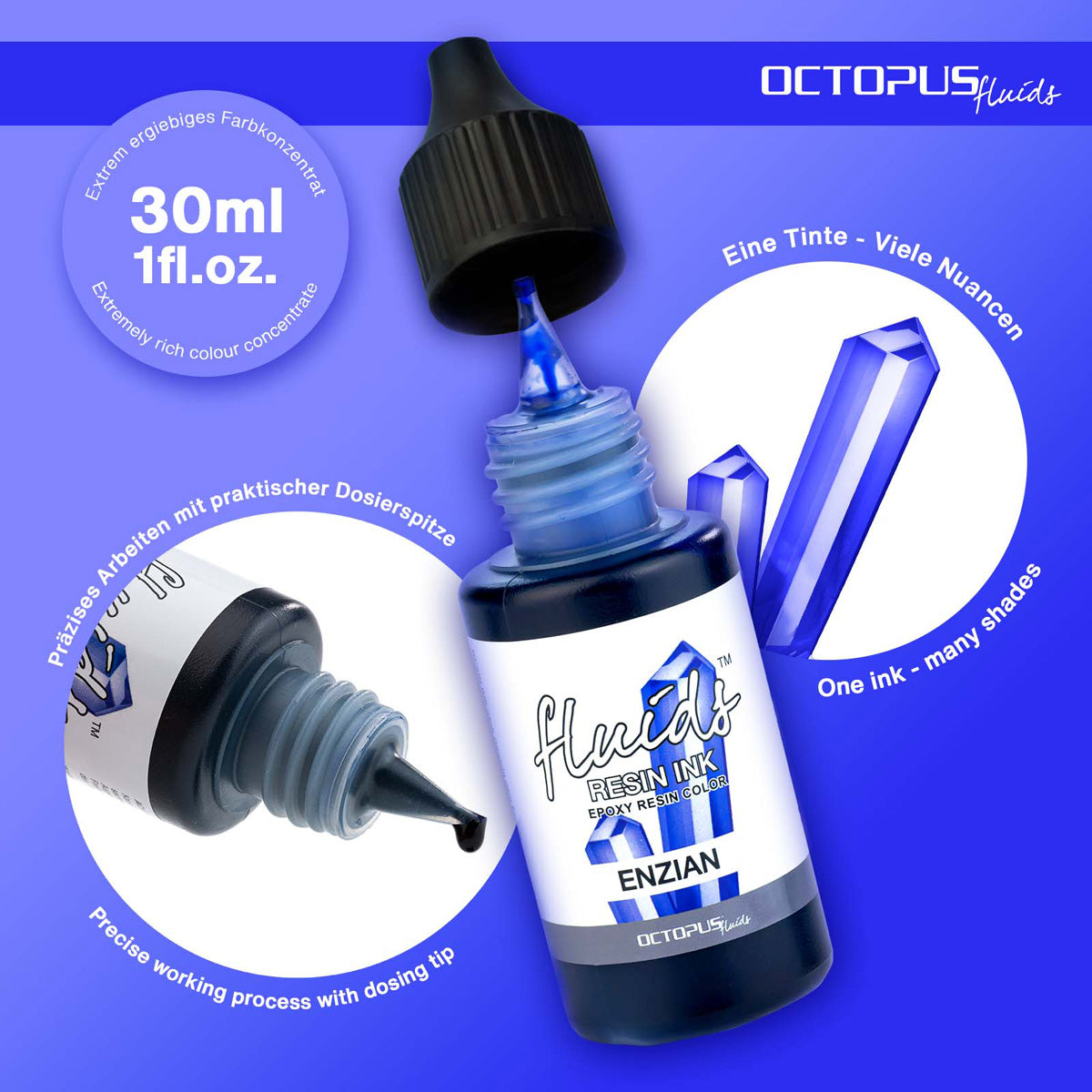 Octopus Fluids Resin Ink Enzian Blue 30ml