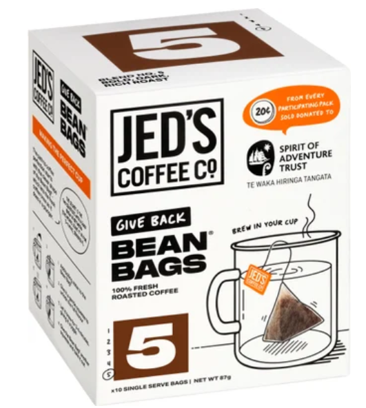 Jed's Coffee Co. #5 Extra Strong Strength Coffee Bean Bags 10pk