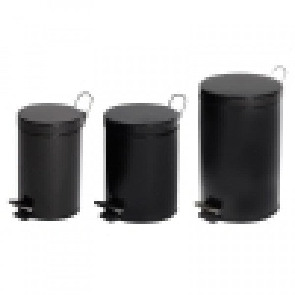 5L Black Powder Coated Pedal Bin