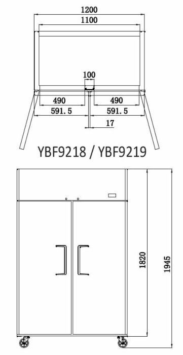 DOUBLE DOOR TOP MOUNTED FRIDGE YBF9218 - Cafe Supply