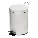 5L White Powder Coated Pedal Bin