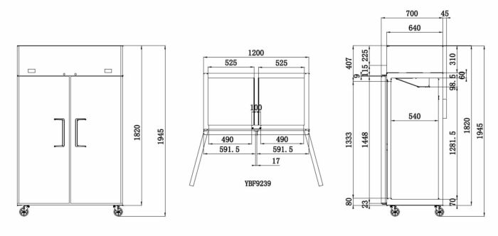 DUAL TEMPERATURE REFRIGERATOR YBF9239 YBF9239 - Cafe Supply