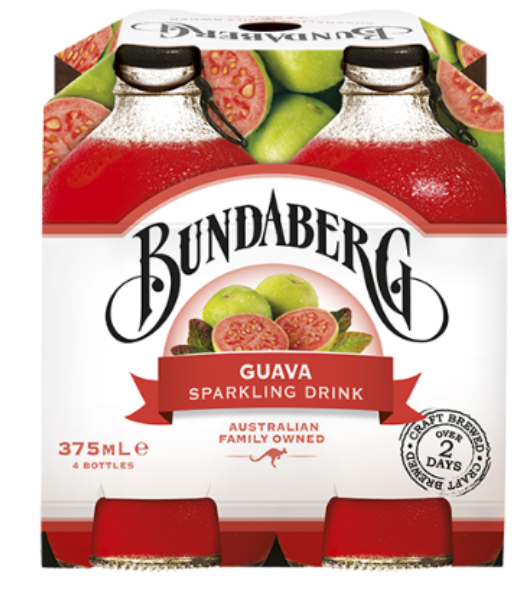 Bundaberg Guava Sparkling Drink 4 x 375ml