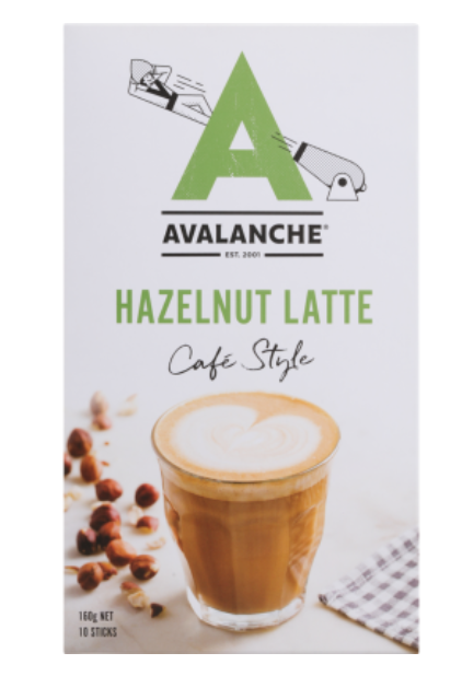 Avalanche Cafe Style Hazelnut Latte Coffee Sticks 10 x 16g