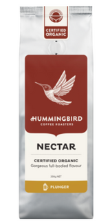 Hummingbird Nectar Fair Trade Organic Fresh Plunger Grind Coffee 200g