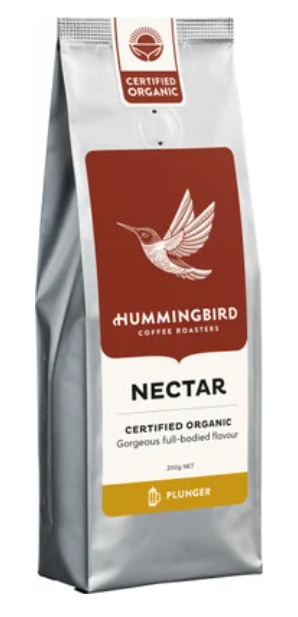 Hummingbird Nectar Fair Trade Organic Fresh Plunger Grind Coffee 200g