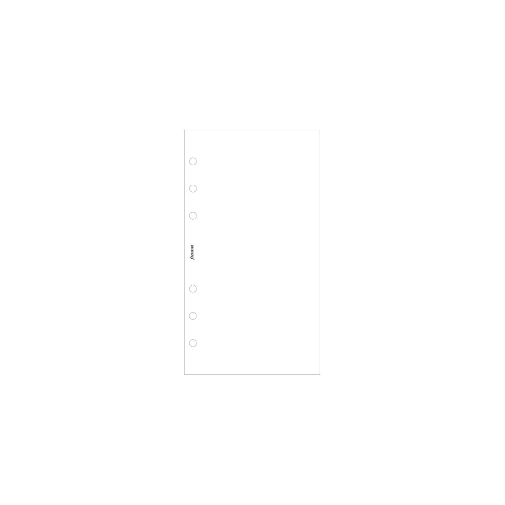 Filofax Personal White Plain Notepaper Refill 30 Sheets - Cafe Supply