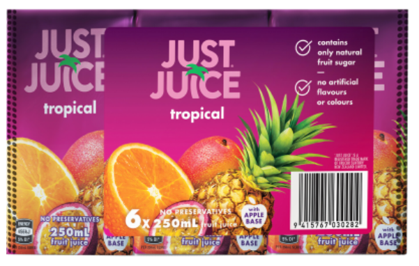 Just Juice Tropical Fruit Juice 6pk