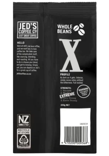 Jed's Coffee Co. X Extreme Strength Whole Beans Coffee 200g