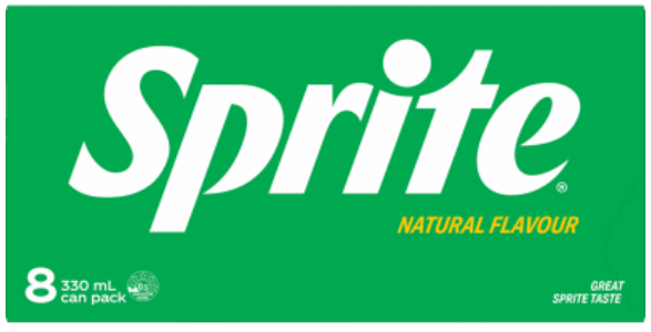 Sprite Natural Flavour Soft Drink Cans 8 x 330ml