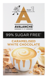 Avalanche 99% Sugar Free Caramelised White Choc Drinking Chocolate Sticks 10 x 20g