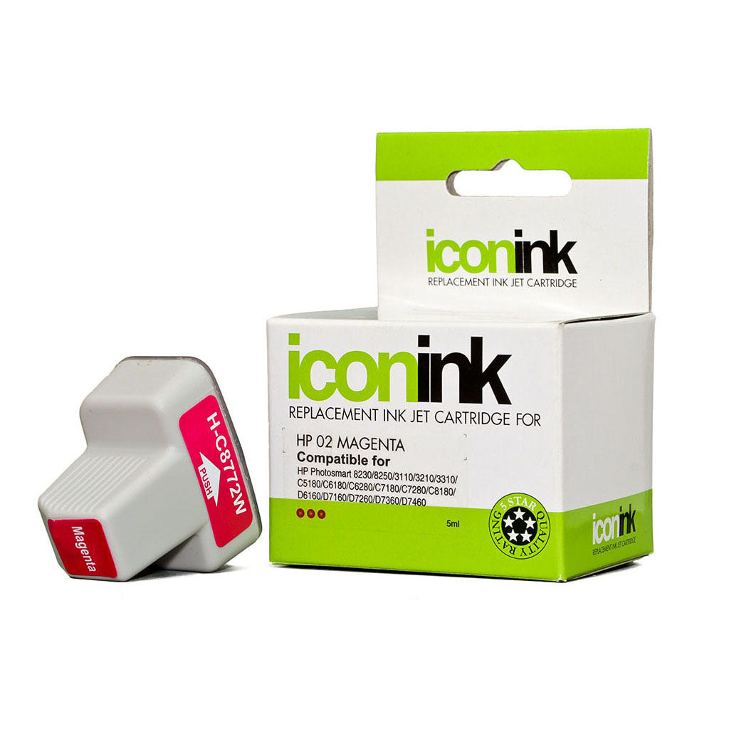 Icon Compatible HP 02 Magenta Ink Cartridge (C8772WA)