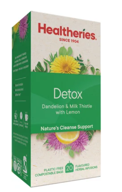 Healtheries Detox Dandelion & Milk Thistle With Lemon Tea Bags 20pk