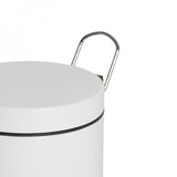 12L White Powder Coated Pedal Bin