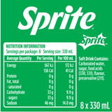 Sprite Natural Flavour Soft Drink Cans 8 x 330ml