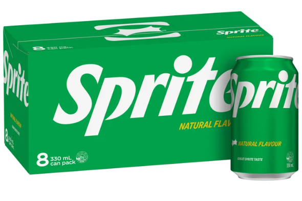 Sprite Natural Flavour Soft Drink Cans 8 x 330ml