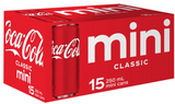 Coca-Cola Soft Drink Mini Cans 15 x 250ml