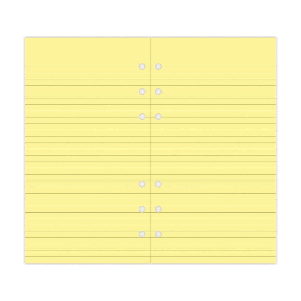 Filofax Personal Yellow Lined Notepaper Refill 30 Sheets - Cafe Supply