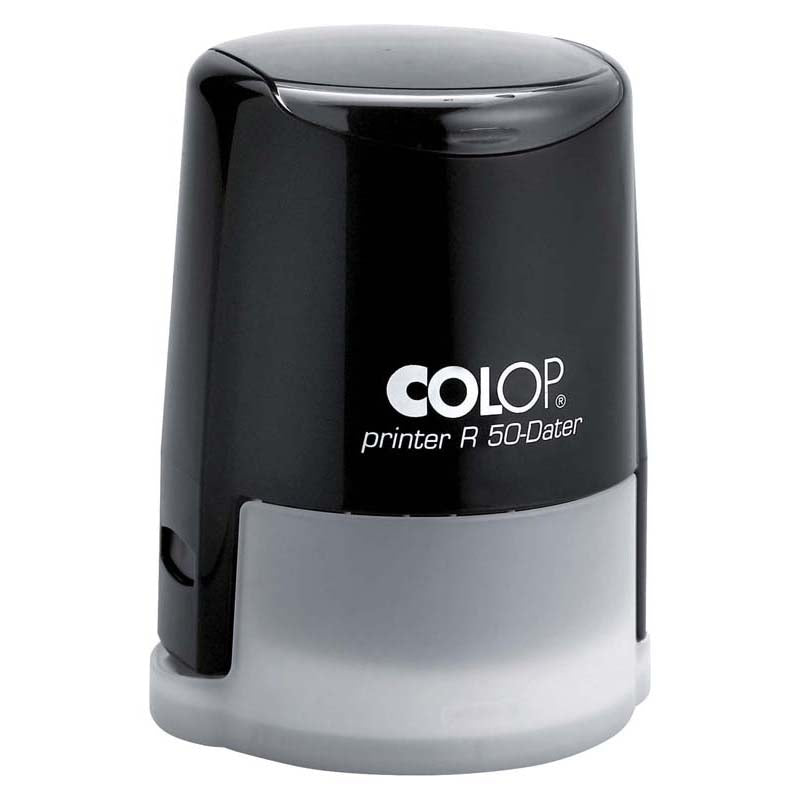 Colop Stamp Printer R50 Round Black 50mm Dia - Cafe Supply