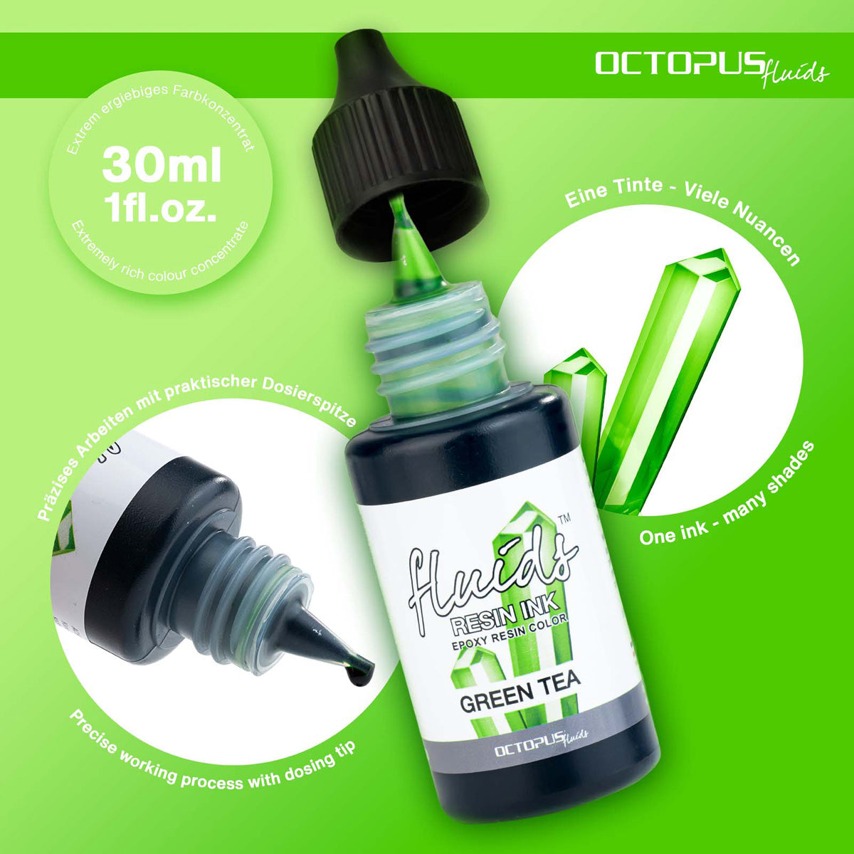 Octopus Fluids Resin Ink Green Tea 30ml