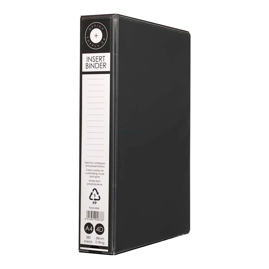 OSC Insert Binder A4 4D 38mm Black