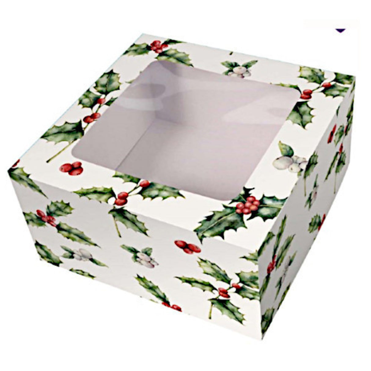 Vintage Christmas Cake Box (Window - 6 x 6 x 4")