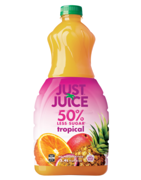 Just Juice Tropical 50% Less Sugar Fruit Drink 2.4l