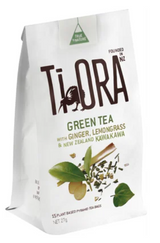 Ti Ora Green Tea With Ginger Lemongrass & New Zealand Kawakawa Pyramid Tea Bags 15pk