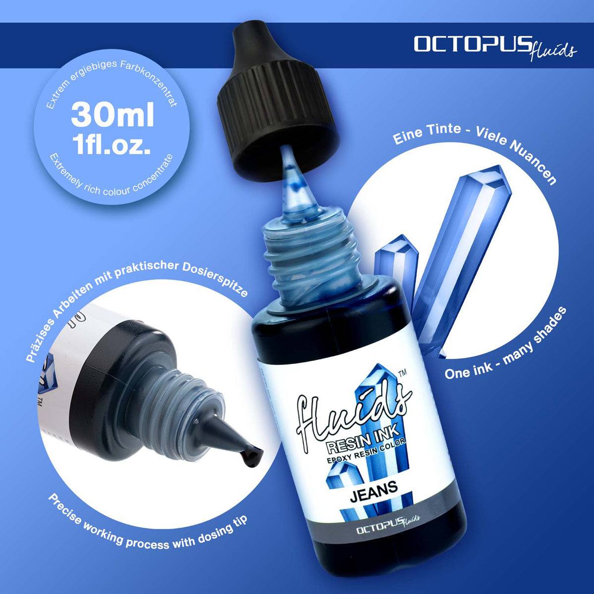 Octopus Fluids Resin Ink Jeans Blue 30ml