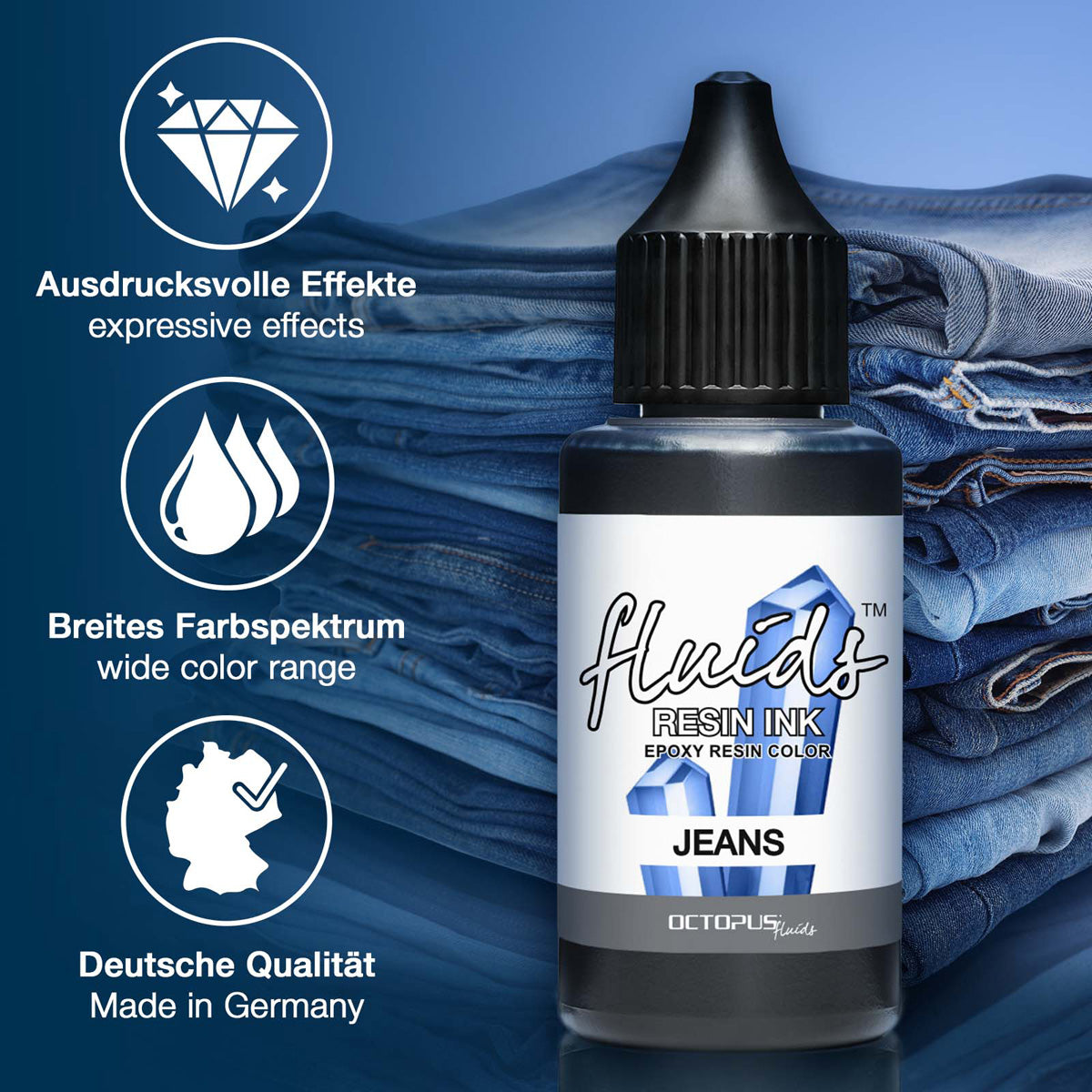 Octopus Fluids Resin Ink Jeans Blue 30ml