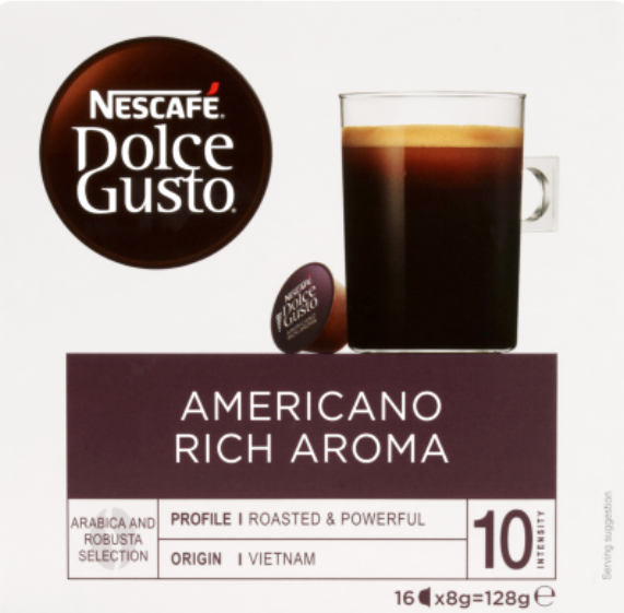 Nescafe Dolce Gusto Americano Rich Aroma Coffee Capsules 16pk